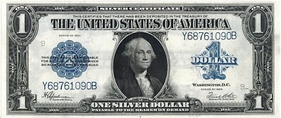 1923 Choice UNC $1 Silver Certificate ☆☆ Fr. 237 ☆☆ Spellman/White 090 - Image 1 of 2