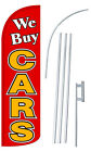 WE BUY CARS Flag Kit 3’ Wide Windless Swooper Feather Advertising Sign