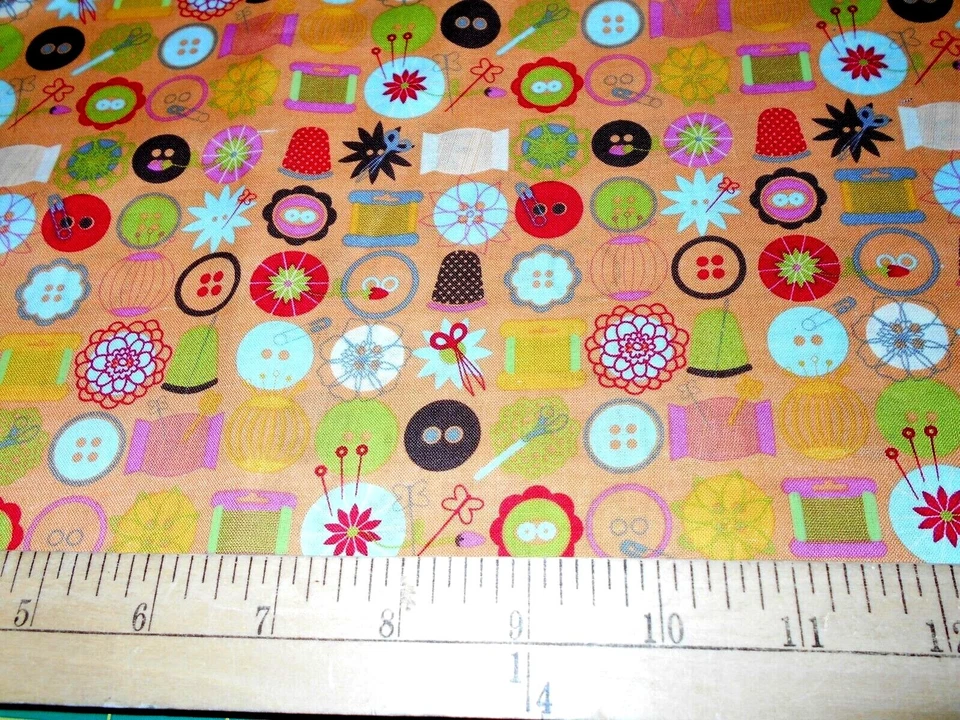 1 yard Springs Stacked Pincushions Fabric - Image 1 of 1