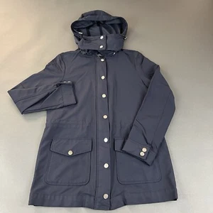 Brooks Brothers Jacket Coat Hooded Full Zip Removable Hood Blue Women Size 2 - Picture 1 of 14