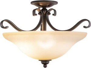 Vaxcel Lighting CF35417 Monrovia 3 Light Semi-Flush Indoor - Bronze - Picture 1 of 8