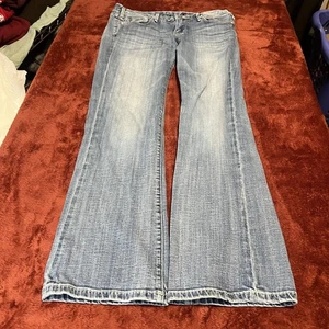 Vigoss Damen Jeans 7 Blau Bootcut Flare Stretch Union Jack Gesäßtaschen P19871 - Bild 1 von 7