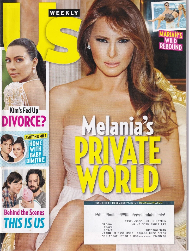US weekly DECEMBER 19, 2016 MELANIA TRUMP, KIM KARDASHIAN, MILA KUNIS & KUTCHER - Image 1 of 1