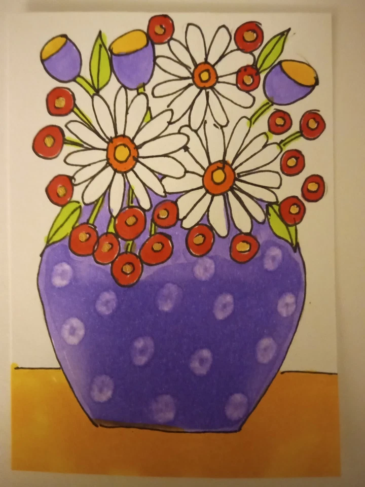 ACEO #2021  Garden #2021  - Original Contemporary Art 2.5"x3.5" Signed 2025 - Image 1 of 1