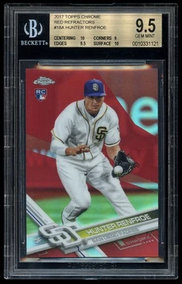 2017 Topps Chrome Red Refractor #18 Hunter Renfroe /5 BGS 9.5 GEM MINT Rookie RC - Image 1 of 2