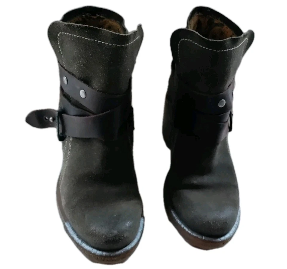 Fly London Lok Leather Suede/ Boots Rug Ankle Buckle Brown EU 37/ US 6-6.5 - Image 1 of 4