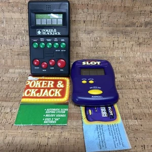 Radica Pocket Slot Electronic Handheld Game 1997 & Black Jack/poker 1994 Works! - Picture 1 of 5