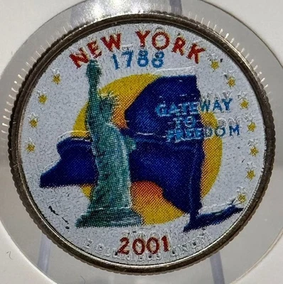 2001 New York State Quarter Colorized Statue of Liberty Gateway to Freedom - Image 1 of 2