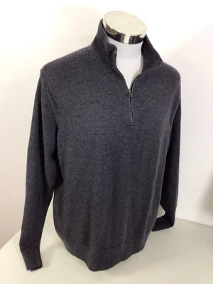 Banana Republic Merino Wool 1/2 Zip Sweater Gray Mens XL - Image 1 of 4