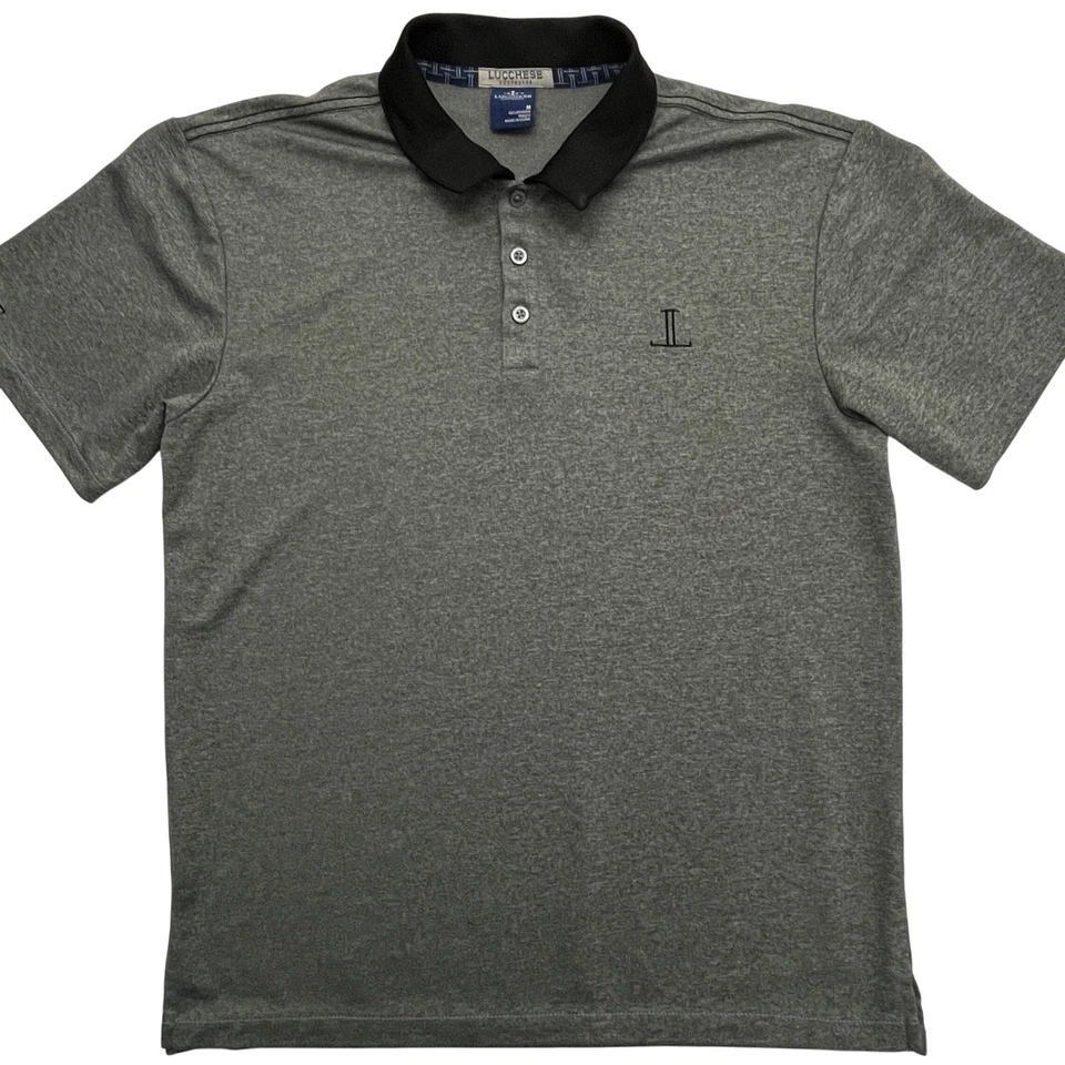 Polo de golf Lucchese Bootmaker 1883 gris jaspeado medio bordado elástico Foto 1 de 4