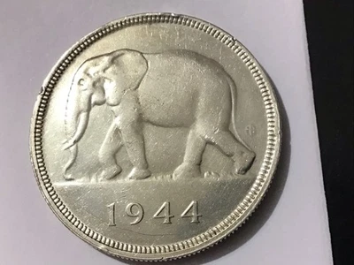 Elefante de plata del Congo Belga 1944 50 francos Foto 1 de 4