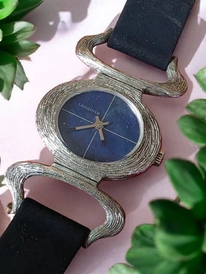 RARE VINTAGE LONGINES SERGE 925 LADIES SOLID SILVER WATCH UNIQUE TEXTURED - image 1 of 4