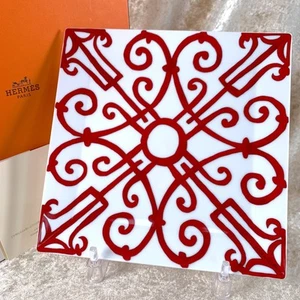 Hermes Paris Square Plate Balcon du Guadalquivir Porcelain Tableware 19cm w/Case - Picture 1 of 15
