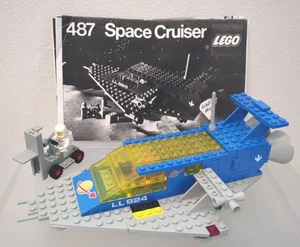 Juego espacial LEGO de colección/muy bueno 487 Space Cruiser completo con copia manual - Imagen 1 de 15