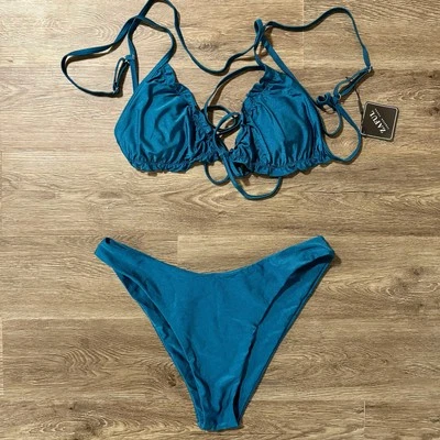 Nuevo con etiquetas Bikini Zaful Mujer Verde Esmeralda Tanga Descarado Bikini Sexy Talla XL Foto 1 de 4