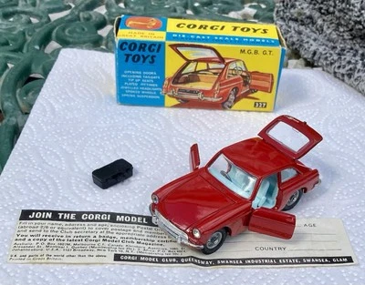 ALL ORIGINAL, VINTAGE CORGI 327: M.G.B. GT (1967) VIRTUALLY MINT + BOX + LEAFLET - Image 1 of 4