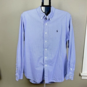 Camisa de vestir Ralph Lauren para hombre azul y blanca a cuadros con botones talla XL - Imagen 1 de 5