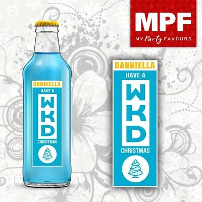 Personalised WKD CHRISTMAS Bottle Label Sticker 700ml - LARGE - 6 Styles - Image 1 of 4