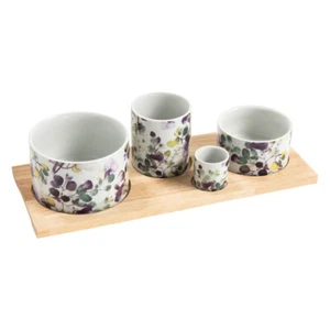 Service apéritif 4 pièces Garden porcelaine 33.5x13 cm - Imagen 1 de 4