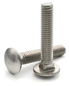3/8"-16 Stainless Steel Carriage Bolts Round Head Square Neck - QTY 100 - Picture 1 of 3