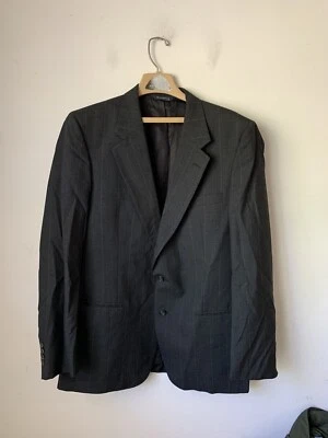 Burberry мужской Blazer Blazer 44 серый в полоску шерсти Пасхи свадьбы спортивное пальто винтажный - Изображение 1 из 4