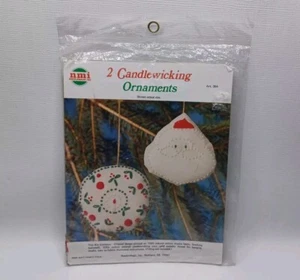 Candlewicking Christmas Tree Ornaments Needle Magic Craft Kit Vintage - Picture 1 of 9