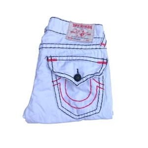 Vintage True Religion Jeans Size 33 White Super T - Foto 1 di 12