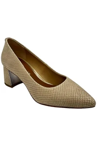 Donald Pliner Women's Suzette Metallic Snake Print Pump Sand - Picture 1 of 3