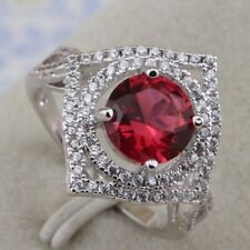 Size 5~9  grace ruby gift Vogue jewelry white gold filled Women's ring rj1245