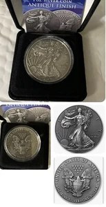 2020 $1 1-oz Silver Eagle BU stunning antique finish With The Original Box - Picture 1 of 5
