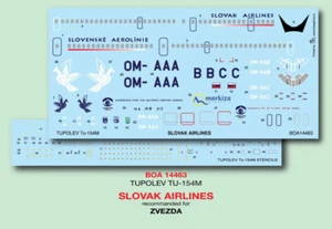 TUPOLEV TU-154 M MARCATURE COMPAGNIE AEREE SLOVACCHE #14463 1/144 SET DECALCOMANIA BOA - Foto 1 di 1