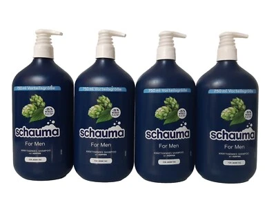 4 x 750 ml Schauma Für Männer KRÄFTIGENDES SHAMPOO MIT HOPFEN FÜR JEDEN TAG