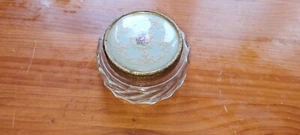VINTAGE PETITPOINT LIDDED SWIRL POWDER JAR - Photo 1/6