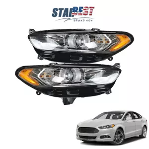 Pair Headlights Lights Lamps Set For 2013 2014 2015 2016 Ford Fusion Left+Right - Picture 1 of 12