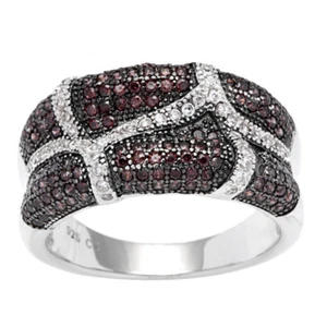 Anillo de circonio cúbico blanco y café de plata esterlina - Imagen 1 de 6