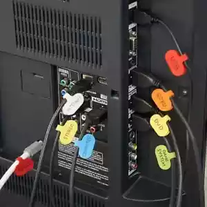 Etiquetas de cable de color aleatorio de 20 piezas bridas de cable reutilizables capacidad de escribir etiquetas - Imagen 1 de 7