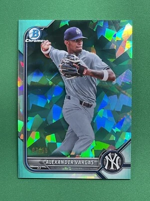 2022 Bowman Sapphire ALEXANDER VARGAS CHROME AQUA /55 #BCP-140 #'d 07/55 - Image 1 of 4