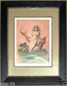 FRAMED FRANK FRAZETTA PRINT ~ GIRL BATHING ~ READY TO HANG - Picture 1 of 1