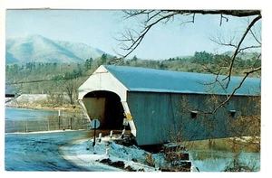 Covered Bridge Snow Windsor Vermont Postcard VT - Picture 1 of 2