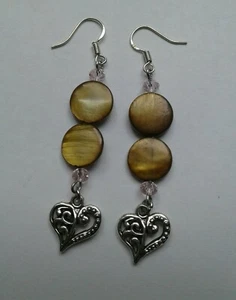 Silver Earrings Drop/Dangle Brown Women's Fashion Jewelry New - Picture 1 of 3