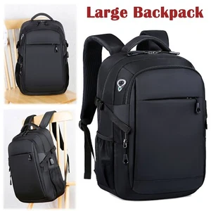 Men/Women Nylon Backpack With USB Charge Port Travel Large 15.6" Laptop Backpack - Picture 1 of 15