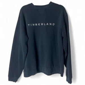 Timberland Men's Vintage Black Embroidered Logo Pullover Sweatshirt 90s Sz XL - Picture 1 of 6