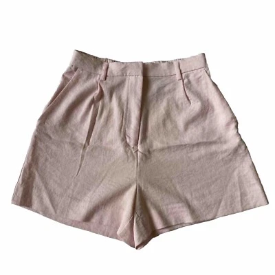 H&M 6 Pantalones Cortos Rosa Bebé Pastel Chino Plisado Cintura Alta Elástico Bolsillos Elásticos Foto 1 de 4