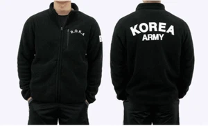 korea Army jacket fleece Black - Picture 1 of 2