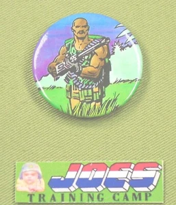1987 GI Joe Vintage ROADBLOCK BUTTON pin redondo imágenes cómicas Hasbro ARAH JTC - Imagen 1 de 2