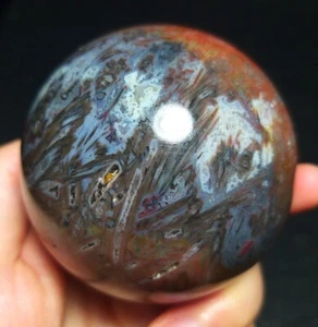 TOP 311G Natural Colorful Indonesian Tourmaline Agate Sphere Crystal Ball QQ77 - Picture 1 of 24