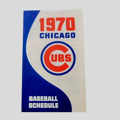 Vintage 1970 CHICAGO CUBS Schedule Rare - Image 1 of 3