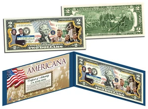 The Kennedy Family *Americana* (JFK/RFK/TED/JR/JACKIE O) Legal Tender US $2 Bill - Bild 1 von 1