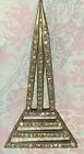 Atq Art Deco Rhinestone Obelisk Eiffel Tower Pot Metal 3.5" Brooch Pin-Estate