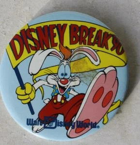 Prendedor de celuloide Roger Rabbit Walt Disney World Disney Break 1990 impresionante vintage - - Imagen 1 de 1